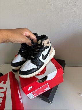 Nike Kids Black, White and Cream High-Top Sneakers